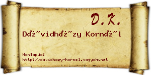 Dávidházy Kornél névjegykártya