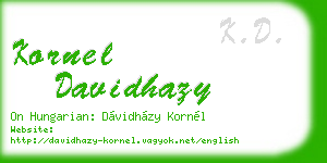kornel davidhazy business card